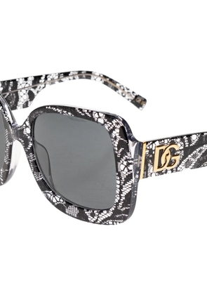 Dolce & Gabbana Eyewear lace square frame sunglasses - Black