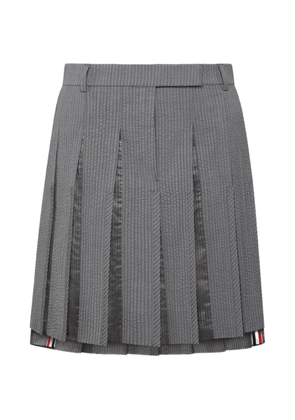 Thom Browne seersucker pleated mini skirt - Grey
