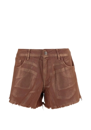 DON'T @ ME frayed shorts - Brown