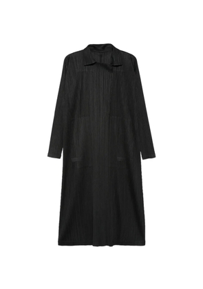 Pleats Please Issey Miyake pleated coat - Black