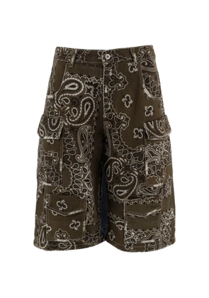 DON'T @ ME bandana-print multi-pocket shorts - Green