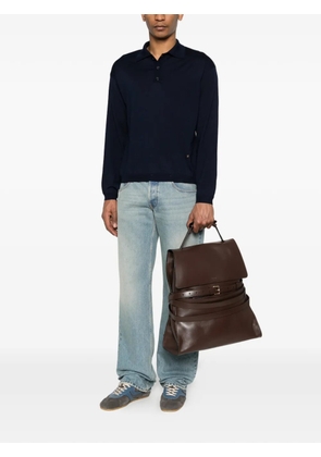 Moschino button logo polo shirt - Blue