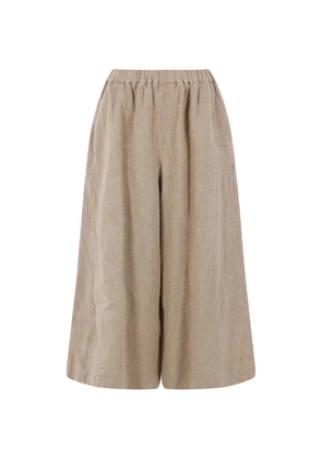 Comme Des Garçons elasticated-waist linen trousers - Neutrals