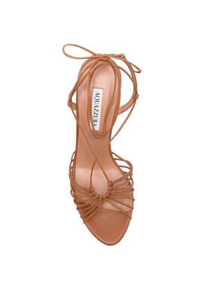 Aquazzura Ritmo lace-up platform sandals - Brown