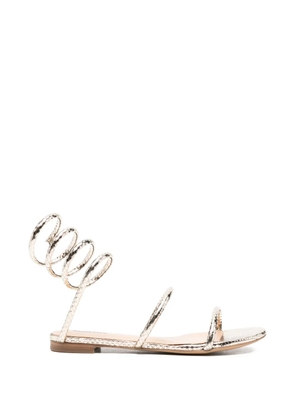 Lola Cruz Greta spiral strap flat sandals - Gold