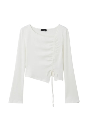 tout a coup drawstring long-sleeve top - White