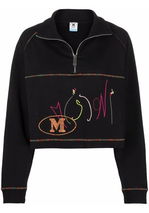 Missoni logo-embroidered funnel neck sweatshirt - Black
