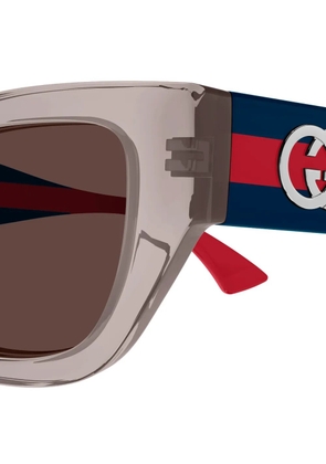 Gucci Eyewear Interlocking GG rectangle-frame sunglasses - Grey