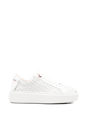 Alexander Smith London High woven-leather sneakers - White