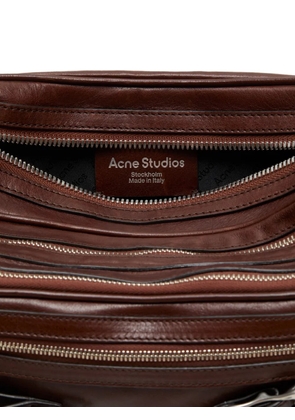 Acne Studios Camero Party buckle zip leather shoulder bag - Brown