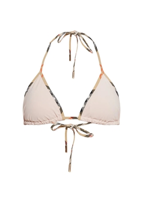 Burberry check-trim bikini top - Neutrals