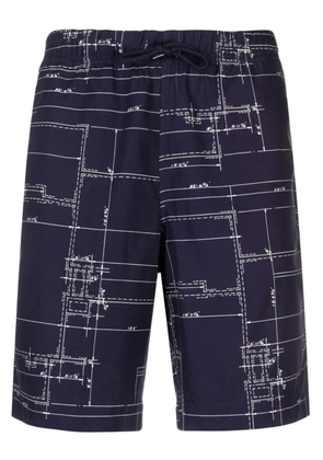 PS Paul Smith graphic-print cotton shorts - Blue