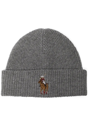 Polo Ralph Lauren embroidered rib-knit beanie - Grey