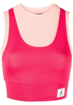 Jordan logo-patch cropped vest - Pink