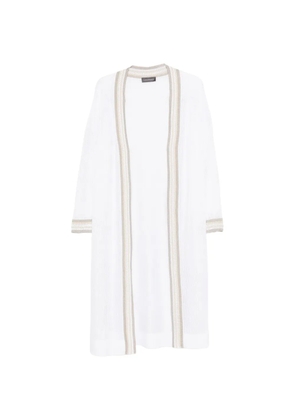 Lorena Antoniazzi striped-detail long-sleeve cardigan - White