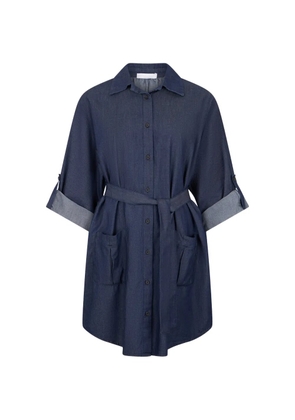 Fabiana Filippi belted cuff midi dress - Blue