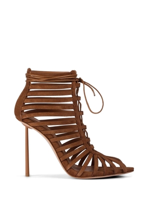Le Silla Cage 120mm suede ankle boots - Brown
