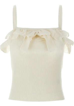 Alessandra Rich ruffled top - White
