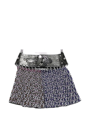 Chopova Lowena Toro studded belt print mini skirt - Grey