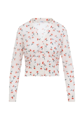 Jil Sander floral collared knitwear - White