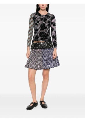 Chopova Lowena Toro studded belt print mini skirt - Grey