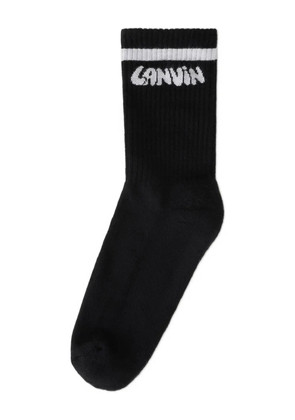 Lanvin logo-detail stripe socks - Black