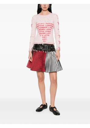 Chopova Lowena Straight Ride studded pleated mini skirt - Red