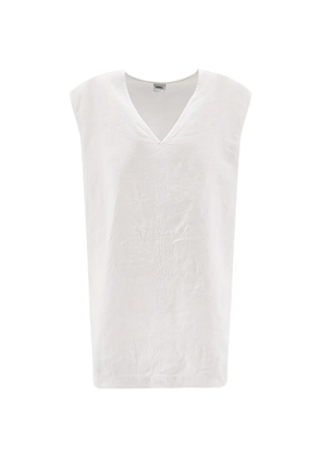 ASPESI V-neck linen top - White