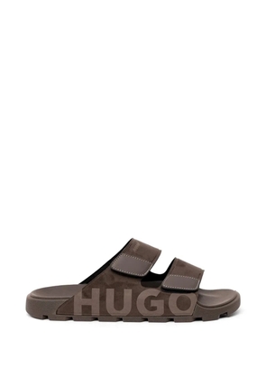 HUGO Evander strap-detail slides - Brown