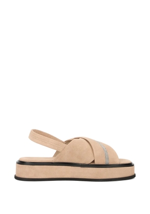 Fabiana Filippi criss-cross strap platform sandals - Neutrals