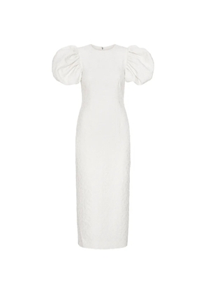 ROTATE BIRGER CHRISTENSEN puffy jacquard midi dress - Neutrals