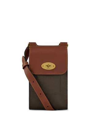 Mulberry mini Antony lock-detail topstitched messenger bag - Brown