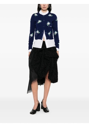 SHUSHU/TONG floral embroidery cardigan - Blue