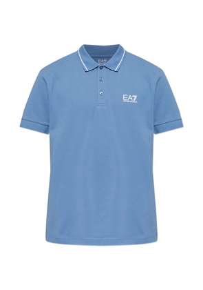 Ea7 Emporio Armani piped logo polo shirt - Blue