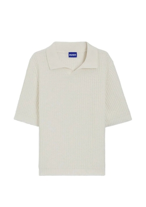 HUGO Spero waffle-texture short-sleeve T-shirt - Neutrals