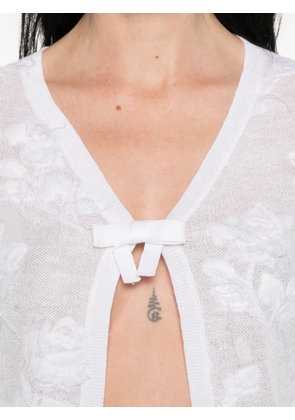 SHUSHU/TONG threadwork bow cardigan - Black