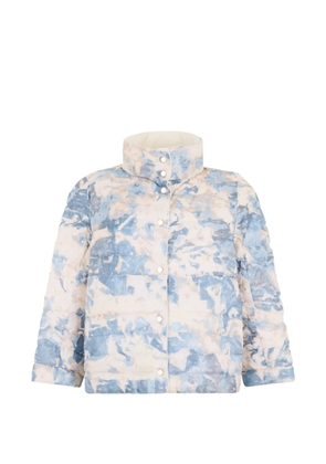 Moorer floral-print padded jacket - Blue