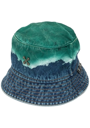Off-White denim acid dip bucket hat - 4510 DARK BLUE GREEN BLACK