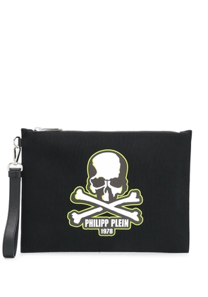 Philipp Plein skull-print clutch bag - Black