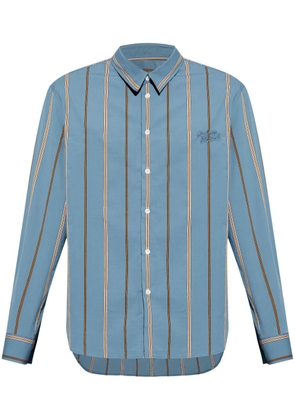 Maison Kitsuné logo-embroidered striped shirt - Blue