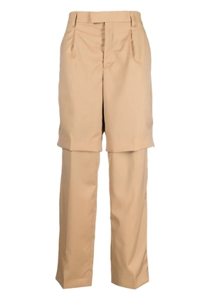 VTMNTS layered straight-leg trousers - Brown