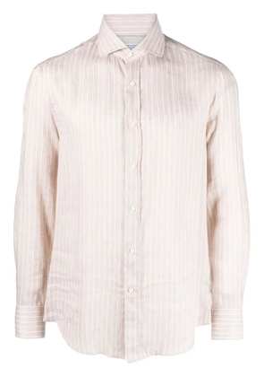 Brunello Cucinelli long-sleeve striped shirt - Neutrals