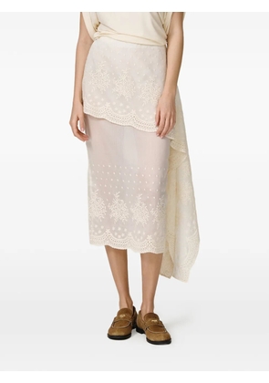 PNK embroidered-detail midi skirt - Neutrals