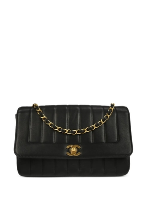 CHANEL Pre-Owned 1995 Mademoiselle single-flap quilted lambskin shoulder bag - Black