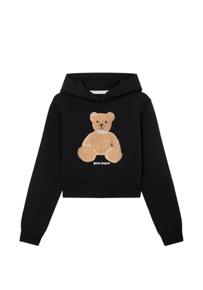 Palm Angels teddy bear cropped hoodie - Black