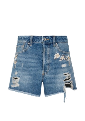 LIU JO distressed-effect shorts - Blue