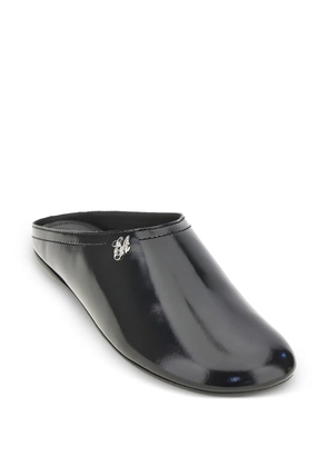 Emporio Armani logo-plaque mules - Black