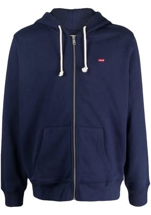 Levi's logo-patch zip-up hoodie - Blue