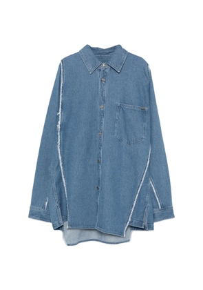 SONGZIO graphic-embroidered logo-patched shirt - Blue