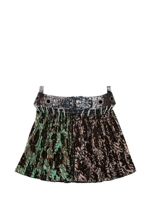 Chopova Lowena Wilson pleated print mini skirt - Brown
